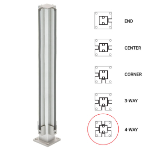FHC 18" 4-Way 1" Air Space Partition Post