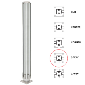 FHC 24" 3-Way 1" Air Space Partition Post