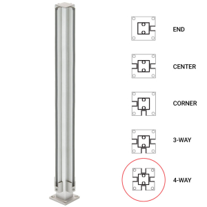 FHC 24" 4-Way 1" Air Space Partition Post