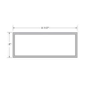 FHC Aluminum 2" x 4-1/2" Tube for Offset and Center Hung Doors Using OHCC Header - 24'-1" Length