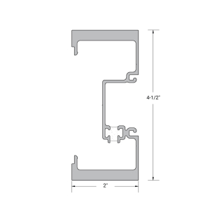 FHC Aluminum 2" x 4-1/2" Thermo Flush Glazed Jamb/Vertical Heavy Wall - 24'-1" Length