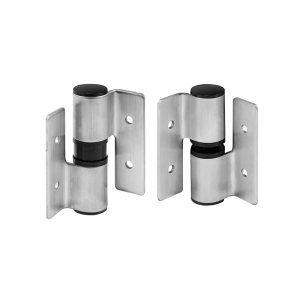 FHC Surface Mounted Hinge Set - L.H. In/R.H. Out - Satin Stamped Stainless Steel (Single Pack)