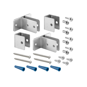 FHC Stainlees Steel Panel Bracket Wall Kit - 1" Panels - Stamped Stainless Steel - Satin Finish (Single Pack)