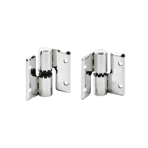 FHC Surface Mount Hinge Set - Right Hand In/Left Hand Out With Fasteners - Chrome Plated Brass (Set)