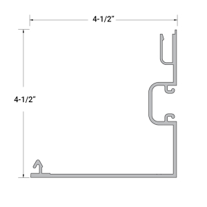 FHC Aluminum 4-1/2" x 4-1/2" 1 Pocket Corner Post - 24'-1” Length
