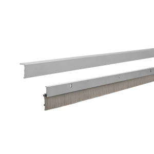 FHC 48" Long Door Sweep with Brush, Concealed Fasteners - Satin Anodized
