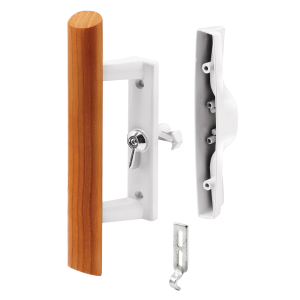 FHC Sliding Door Handle Set - White - 3-15/16" Hole Centers