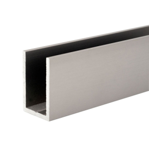 FHC 1" x 1-1/2" Deep U-Channel 234" Length - Brushed Stainless