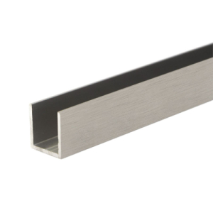 FHC 1" x 1" U-Channel - 138" Length - Brushed Stainless Anodized