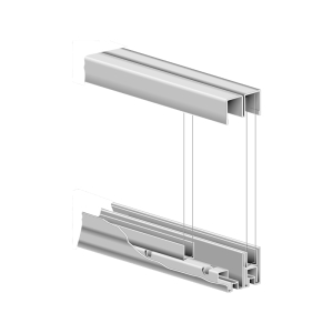 FHC 72" Large Door Double Channel Ball Bearing Sliding Track Assembly Kit For 1/4" Glass - Zinc Plated