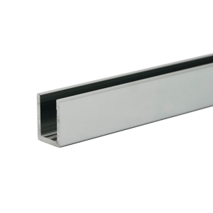 FHC Classic U-Channel for 1/2" Glass - 95" Long - Brite Chrome Anodized