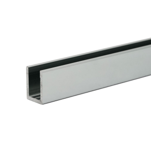 FHC Classic U-Channel for 3/8" Glass - 95" Long - Brite Chrome Anodized