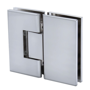 FHC Venice Series 180 Degree Adjustable Glass-to-Glass Hinge for 3/8" to 1/2" Glass - Polished Chrome