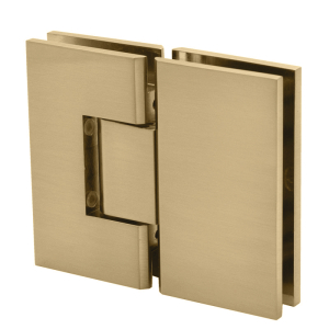 FHC Venice Series 180 Degree Adjustable Glass-to-Glass Hinge for 3/8" to 1/2" Glass - Satin Brass