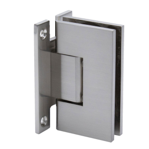 FHC Venice H Back Plate Wall Mount Hinge for 3/8" and 1/2" Glass - Brushed Nickel 