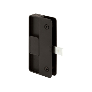 FHC Sliding Screen Door Latch And Pull - 3" Hole Center - Black Plastic With Steel Latch - Mortise Install (Single Pack)