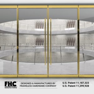 FHC Aspire Insulated Glass Entrance Door - With 4" Top and 4" Bottom Door Rails - Satin Brass