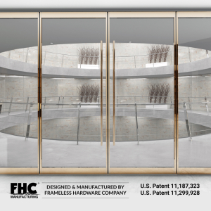FHC Aspire Insulated Glass Entrance Door With 4" Top and 4" Bottom Door Rails - Polished Brass