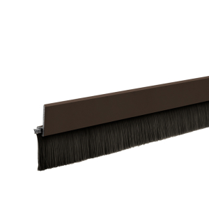 FHC Door Sweep with 1" Nylon Brush Bristles Aluminum with Slots - 72" Long - Dark Bronze Anodized