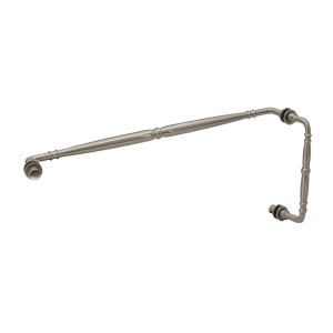 FHC 8" x 24" Baroque Pull/Towel Bar Combo for 1/4" to 1/2" Glass - Brushed Nickel 