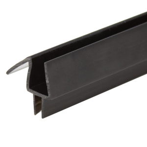 FHC Black Bottom Wipe Drip Rail for 3/8" Glass 