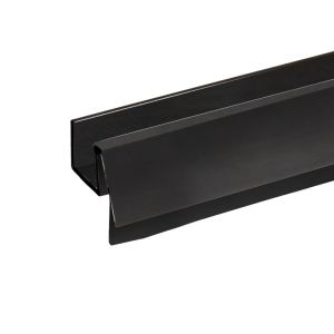 FHC Black Premium Bottom Wipe With Drip Rail & Offset Flexible Fin for 1/2" Glass - 95" Long 