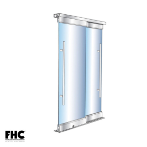 FHC BRS100 Bottom Rolling Door System -XX- Bypass Double Slider - 4" Tapered Top & Bottom Rail