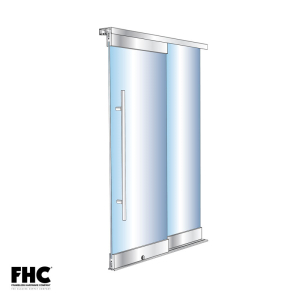 FHC BRS200 Bottom Rolling Door System OX/XO Bypass Double Slider - 4" Square Top & Bottom Rail