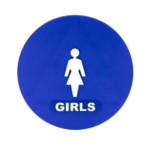 FHC Girls Decal for Restroom Doors - Blue
