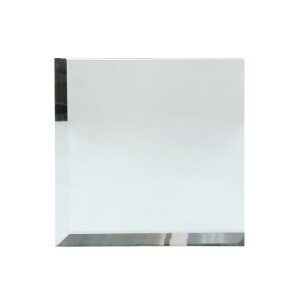 FHC 4" x 4" Square 2 Sides Beveled Clear Mirror Glass