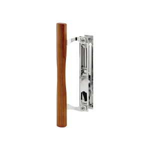 FHC Chrome Diecast Sliding Door Handle Set With Wood Pull - Fits Acorn Doors (Single Pack)