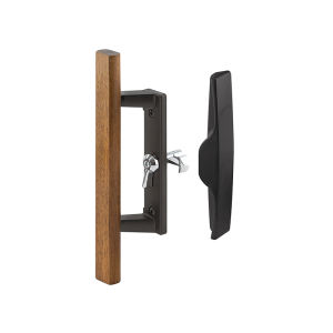 FHC Sliding Glass Door Handle Set - 3-15/16" - Diecast And Wood - Black (Single Pack)