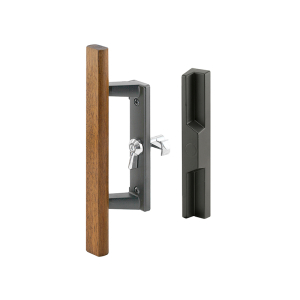 FHC Sliding Door Handle - Black With Wood Handle