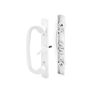 FHC Mortise Style Sliding Patio Door Handle Set - White Diecast - Non-Keyed - Fits 3-15/16” Hole Spacing (Single Pack)