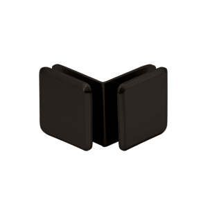 FHC Open Faced Beveled 90" Degree Glass-to-Glass Clamp For 3/8" and 1/2" Glass - Oil Rubbed Bronze