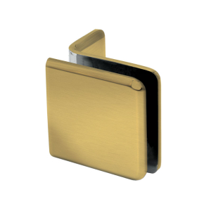 FHC Beveled Wall Mount Glass Clamps with Small Leg - Satin Brass