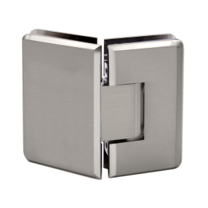 FHC Carolina Series 135 Degree Adjustable Glass-to-Glass Hinge for 3/8" to 1/2" Glass - Brushed Nickel 