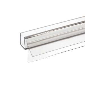 FHC Clear Premium Bottom Wipe With Drip Rail & Offset Flexible Fin for 3/8" Glass - 95" Long 