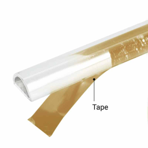FHC Clear Translucent Silicone Bulb Seal with Tape Applied 95" Long