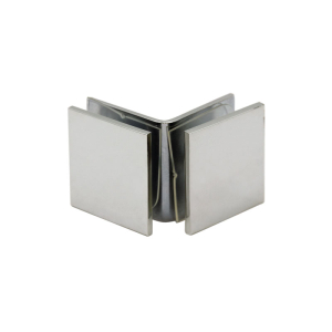 FHC Open Face Square - 90 Degree Glass Clamp for 3/8" and 1/2" Glass - Polished Nickel