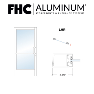 FHC D2210L40 200 Series Narrow Stile Single Aluminum Door - LHR - Offset Pivot