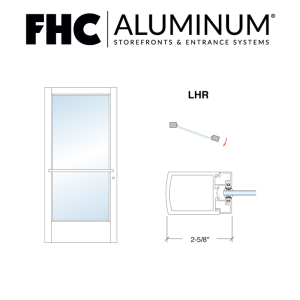 FHC 200 Series Stock Narrow Stile Single Aluminum Door - LHR - Center Pivots