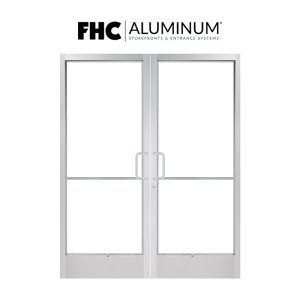 FHC 200 Series Narrow Stile Pair of Aluminum Doors with 2-1/4" Top Rails and 10" Bottom Rails
