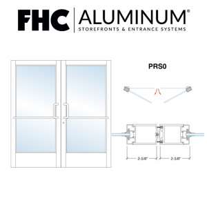 FHC 200 Series Stock Narrow Stile Pair of Aluminum Doors - Offset Pivots - Bronze Anodized