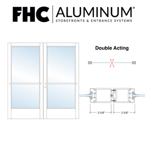 FHC 200 Series Stock Narrow Stile Pair of Aluminum Doors - Center Pivots