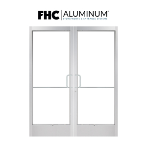FHC 200 Series Narrow Stile Pair of Aluminum Doors with 3-1/4" Top Rails and 10" Bottom Rails