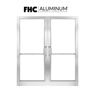 FHC 300 Series Medium Stile Pair of Aluminum Doors with 3-3/4" Top Rails and 6" Bottom Rails