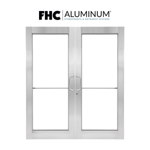 FHC 500 Series Wide Stile Pair of Aluminum Doors with 6" Top Rails and 6" Bottom Rails