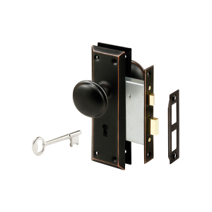 FHC Mortise Keyed Lock Set With Classic Bronze Knob - Fits 1-3/8"-1-3/4" Interior Doors - Classic Bronze (Single Pack)
