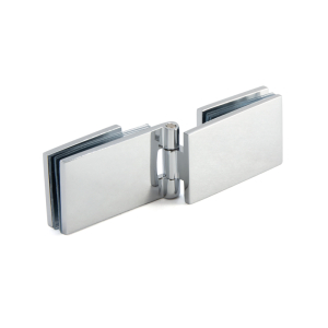 FHC 90 Degree Glass-to-Glass Hinges for 1/4" Glass - Chrome